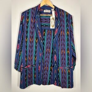 Vintage Multicolor Striped Cotton Blazer 1992